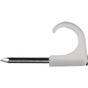 Clips rund 10-14mm hvid søm 30mm – pk. á 100 stk
