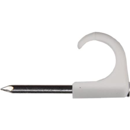 Clips rund 10-14mm hvid søm 30mm – pk. á 100 stk
