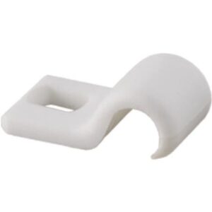 Kabelbøjle plast hvid 5-7mm med 1 lap skruehul 3,8x5,5mm – pk. á 100 stk