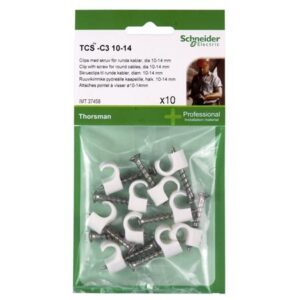 Skrueclips TCS-C3 10-14 hvid - 10 stk- I pose for DIY