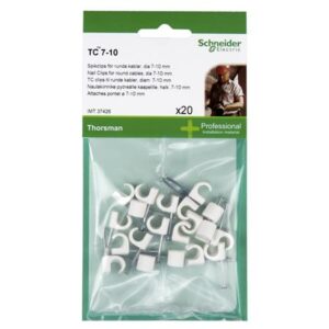 Thorsman clips tc7-10/25mm h rund hvid, 20 stk- I pose for DIY