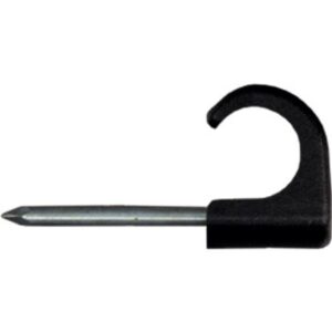 Clips rund 7x10mm sort søm 25mm – pk. á 100 stk