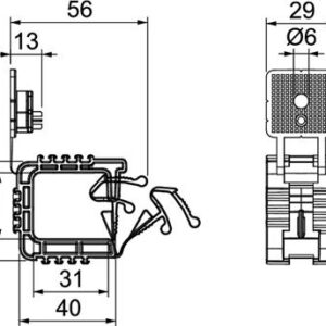 Kabelholder for væg- og loftmontage, lysgrå Polypropylen, PP,  for 1x10 3x1,5 – pk. á 50 stk