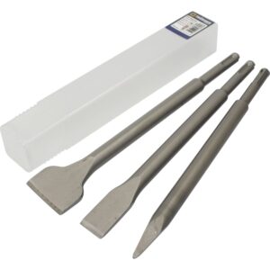 Mejselsæt SDS-PLUS 1stk spidsmejsel 250mm 1stk fladmejsel 20x250mm 1stk bredmejsel 30x250mm