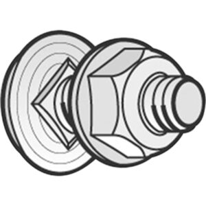 P31 Bræddebolt sæt med bolt og flangemøtrik 6 x 12 mm. Varmgalvaniseret. – pk. á 100 stk