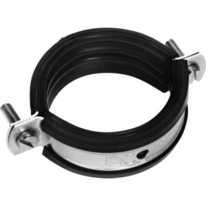 20-23mm ½” rustfri støj-isoleret rørbøjle M8 gevind max belastning 900N Rustfrit stål 316, EPDM