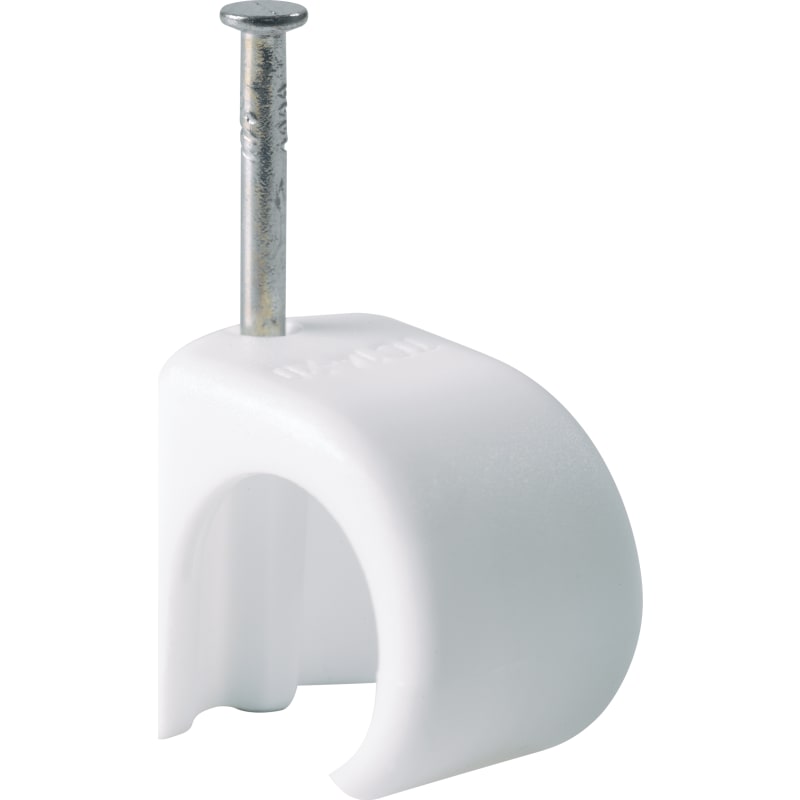 Clips rund 10-13mm hvid søm 45mm – pk. á 100 stk