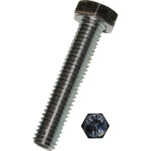 Sætbolt M6x30mm DIN 933 uden møtrik, elforzinket med fuld gevind nøglevidde 10mm – pk. á 500 stk