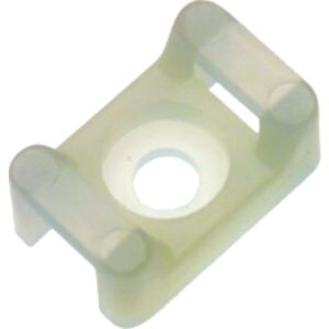Sokkel natural 12x18mm til skrue montage skruehul Ø4,5mm kabelbinderbredde op til 6mm – pk. á 100 stk