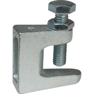 BIS Bjælkeklemme Model C for stålflanger. Med M10 skrue, klembrede max. 20mm El-forzinket stål