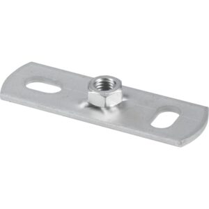 Grundflange m/påsvejset M8 møtrik 80x25mm materiale=3mm Rustfri 304 stål
