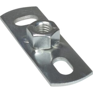 Grundflange m/påsvejset M10 møtrik 80x25mm materiale=3mm Elforzinket