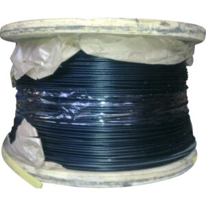 Wire 1,5mm med sort nylon PP plast forhudning 2,3 mm 100 m – 100 meter