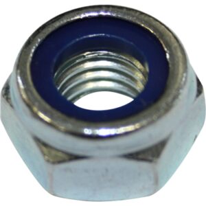 Låsemøtrik 8mm DIN 985 elforzinket, med kunststofring nøglevidde 13mm – pk. á 100 stk