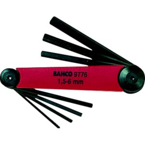 Unbrako®-nøglesæt, sorte, metrisk BE-9776 sæt, 7 dele 1,5-2-2,5-3-4-5-6mm monteret i knivholder
