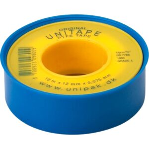 Unitape 12m 12x0,075mm til drikkevand, luft og varme. Temperaturbestandig fra -200°C til +100°C