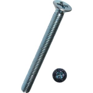 Maskinskrue M4x50mm DIN 965 elforzinket, med undersænkethoved med Phillips kærv PH2 – pk. á 100 stk