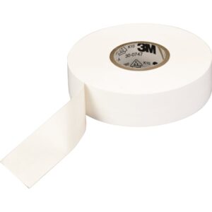 Scotch® 35 vinyl tape hvid, 19mmx20mx0,18mm. Forbliver funktionel helt op til 105 °C