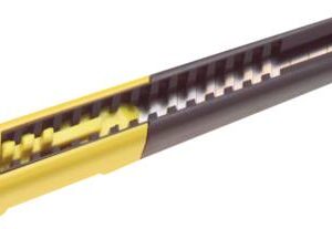 STANLEY® Kniv med knækblade 9mm. Praktisk og hurtig trykknap med flere positioner. Bladknækker i grebet for øget sikkerhed