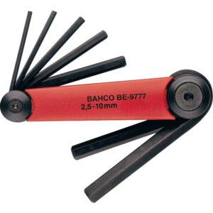 Unbrako®-nøglesæt, sorte, metrisk BE-9777 sæt, 7 dele 2,5-3-4-5-6-8-10mm monteret i knivholder