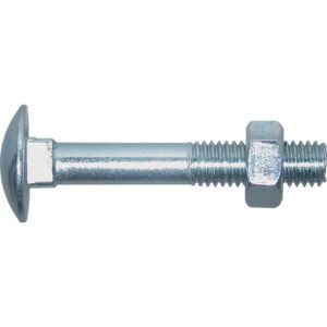 Bræddebolt M6x20mm DIN 603 med møtrik, elforzinket nøglevidde 10mm