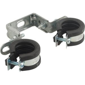 Dobbelt rørbøjle 25-28mm støj-isoleret EPDM gummi Elforzinket