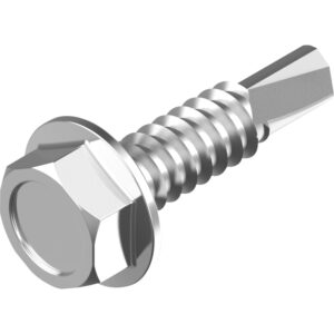 Borskrue 4,8x25mm DIN 7504 K rustfri A2 med 6 kant hoved og flange nøglevidde 8mm – pk. á 500 stk