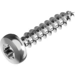 Spunskrue 4,0x20mm med fuld gevind. Rustfri A2, panhoved Torx® 20 kærv – pk. á 500 stk
