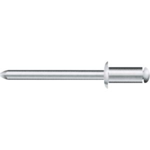 Popnitte Ø4 i aluminium længde 10,5mm, krave Ø8mm max. nitteevne 6,4mm – pk. á 500 stk