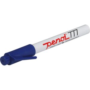Penol 777 spritmarker Fine Line blå, stregbredde 1mm, kan bl.a. bruges på karton, glas, metal, plastik, træ og papir