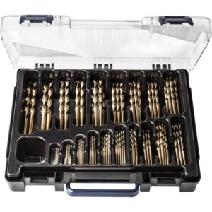 Metalbor HSS Cobolt 100stk Borsæt 1-10mm med 0,5mm spring levers i sortimentskasse