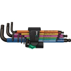 Wera Sekskantnøglesæt Multicolour 950 SPKL/9 SM N, metrisk, 9 dele med kuglehoved 1,5-2-2,5-3-4-5-6-8-10mm