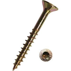 Spunskrue 4,0x30 mm undersænket hoved, torx® 20 kærv Guldkromat – pk. á 200 stk