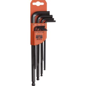 Unbrako®-nøglesæt, sorte, lang med kugle, metrisk. BE-9770 sæt, med 9 dele 1,5-2-2,5-3-4-5-6-8-10mm