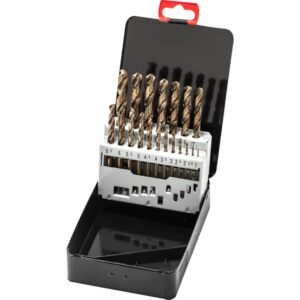 Metalbor HSS Cobolt Borsæt 1-10mm med 0,5mm spring levers i stålkasse