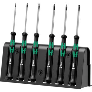 Wera 2067/6 elektronik-TORX® BO skruetrækkersæt + rack Torx® kærv med boring TX7-8-9-10-15-20