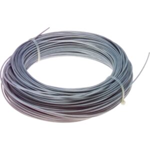 Wire 2,3mm 100m, stålkonstruktion 1x19, overtrukket med nylon. Brudstyrke 2,09Kn, 213kg – 100 meter
