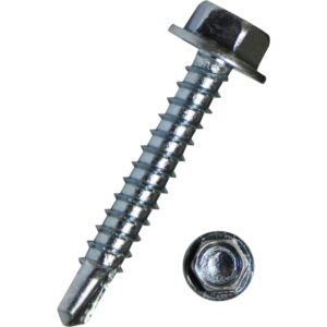 Pladeskrue 6,3x25mm DIN 7504 K elforzinket, med borespids med 6kt-hoved, nøglevidde 10mm – pk. á 500 stk