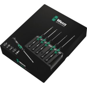 Wera 2035/6 A elektronik skruetrækkersæt + rack 6 dele PH og SL