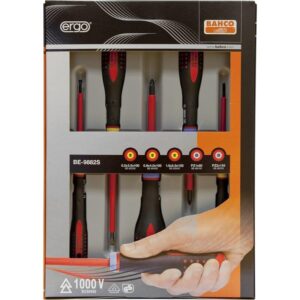 ERGO™ LAUS skruetrækkersæt BE-9882S, består af BE-8220S, BE-8040S, BE-8050S BE-8810S, BE-8820S