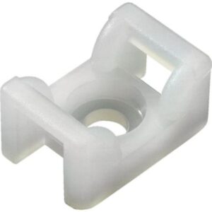 kabelbindeholder hvid max 6,0mm H:18mm, B:12mm, D:9mm skruehul 4,5mm – pk. á 100 stk