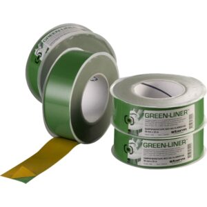 GREEN-LINER tape 50 mm x25 m er en fleksibel dampspærretape, som anvendes til permanent samling af dampspærrefolie