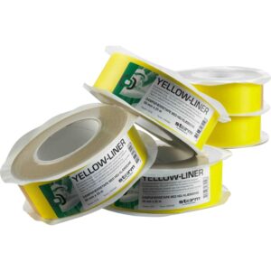 YELLOW-LINER tape 50 mm x25 m er en fleksibel dampspærretape, som anvendes til permanent samling af dampspærrefolie