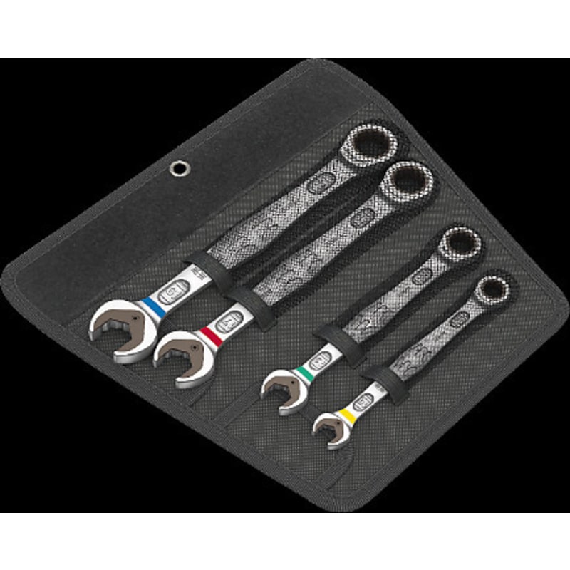 Wera Joker Gaffelnøgle og ringskralde sæt med 4 dele. I robust taske 10mm, 13mm, 17mm og 19mm