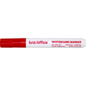 Whiteboardmarker rød. Konisk spids med 1 til 3 mm skriftbredde. Næsten lugtfri pen. Gitffri med pennekrop i ABS plast.
