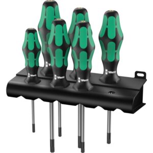 Wera 367/6 Skruetrækkersæt Kraftform Plus TORX® + rack 6 dele i æske med vindue TX10-TX40
