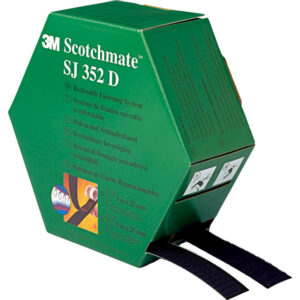 3M Scotchmate SJ-352D 25mm x 5m x2 Selvklæbende Hook & Loop bånd Fleksibelt genoplukkeligt system Kan åbnes igen og igen