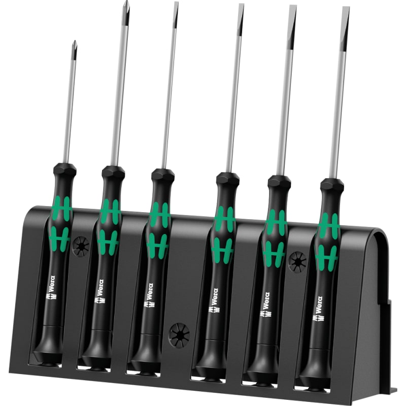 Wera 2035/6 B elektronik skruetrækkersæt + rack 6 dele ® og SL