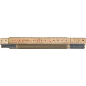 Tommestok træ M-2-12, 2 meter, 12 led, med millimeter på begge sider