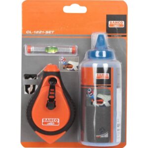Kridtsortiment CL-1221-SET Bestående af 3 dele: kridtsnor blåt kridt og snorvaterpas.